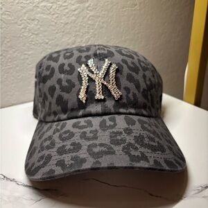 Fanatics Gray Leopard Print Hat with Rhinestone Emblem